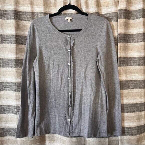 Talbots Gray Button Front‎ Cardigan Size Small - Picture 1 of 6